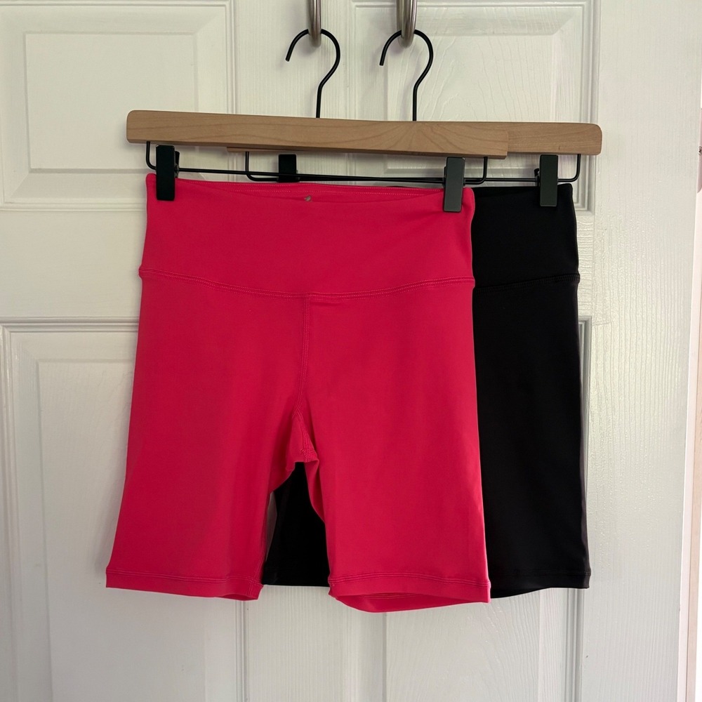 NEW Yummy & Trendy LOT of 2 Signature Biker Shorts Sz Small Black Pink 7" Inseam
